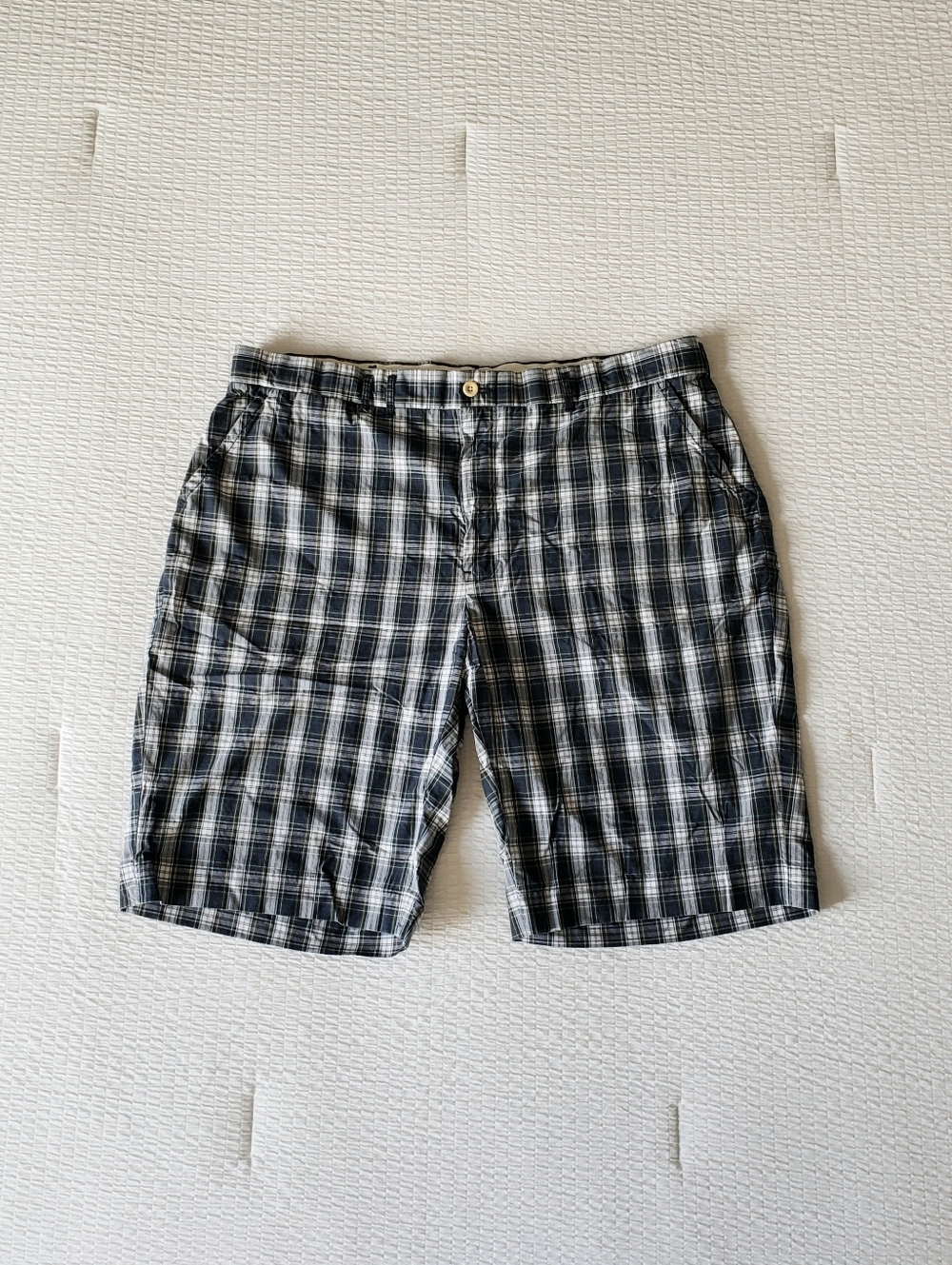 POLO RALPH LAUREN Men's Cotton Plaid Lightweight Summer Chino Shorts (38) Navy